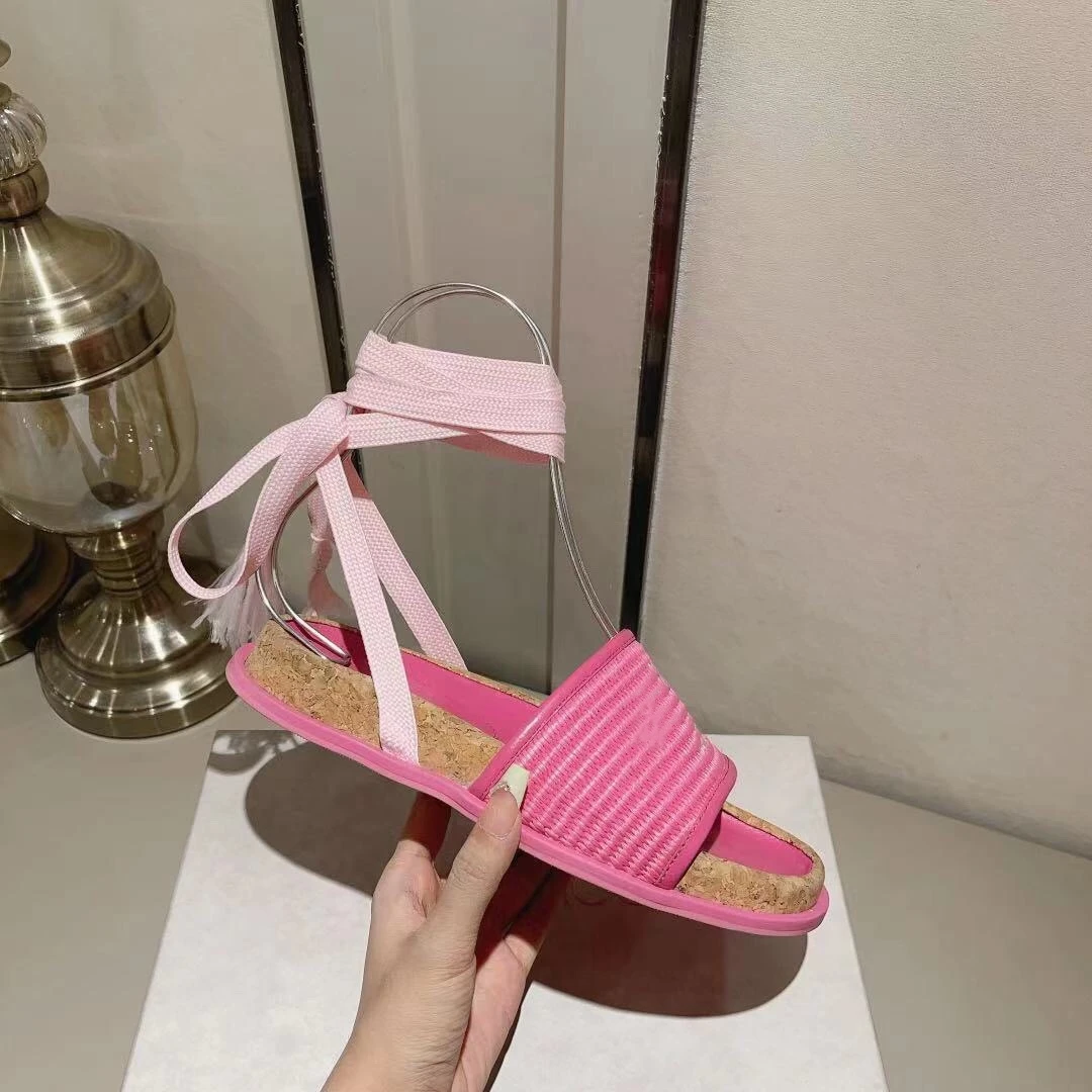 Bowknot Lace-Up Sandals Brand Embroidery High-End Women's Shoes Woven Clogs Platform Flats 2023 Autumn Paris Window Runway Shoes 
Bowknot Lace-Up Sandals Brand Embroidery High-End Women's Shoes Woven Clogs Platform Flats 2023 Autumn Paris Window Runway Shoes