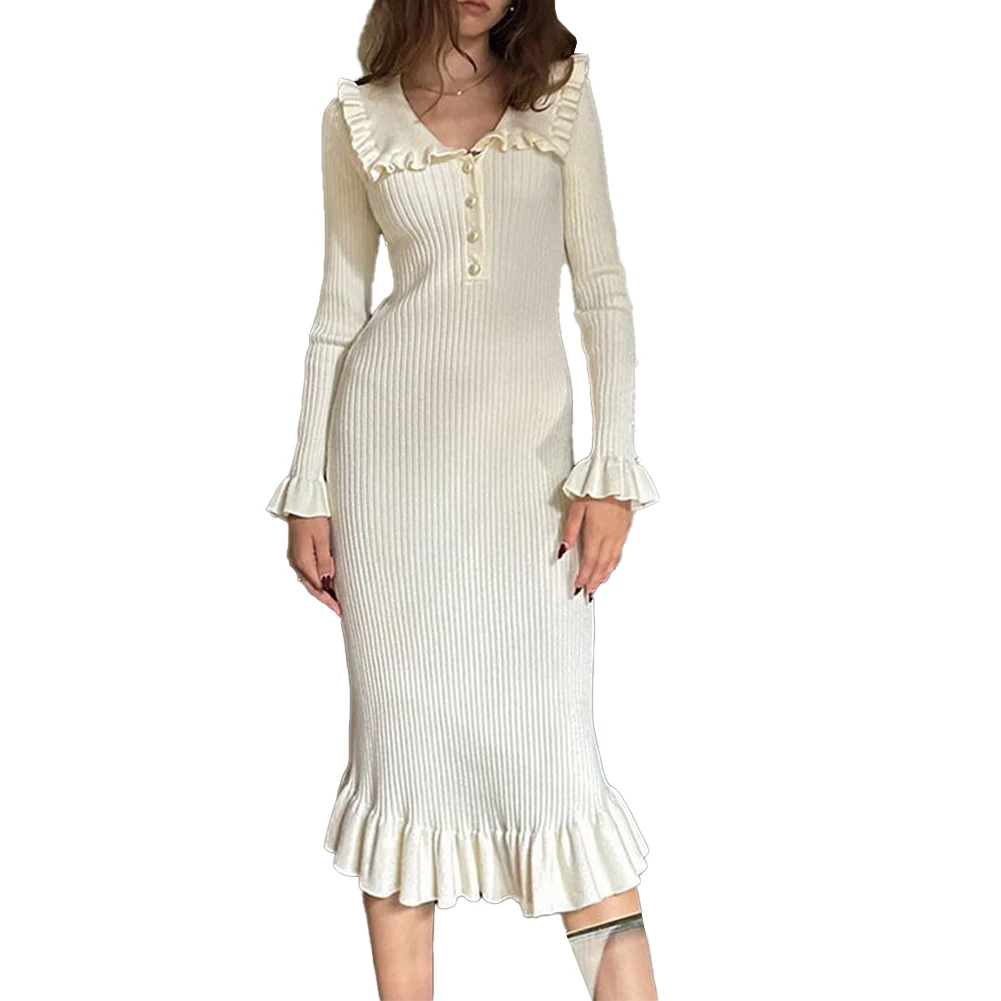Beige and Black Ruffled Maxi Dresses Slim Long Dress Women's Vintage Dress Elegant Knitted Jumper Perfect for Special Occasions
Beige and Black Ruffled Maxi Dresses Slim Long Dress Women's Vintage Dress Elegant Knitted Jumper Perfect for Special Occasions
