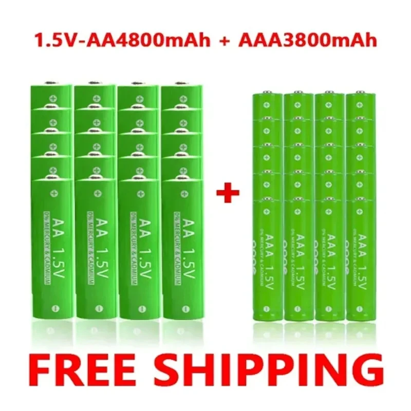 

Aaa and aa battery chargers 4800mAh 1.5V aa+aaa rechargeable alkaline clock mouse toy batteries Pilas recallables aa y aaa