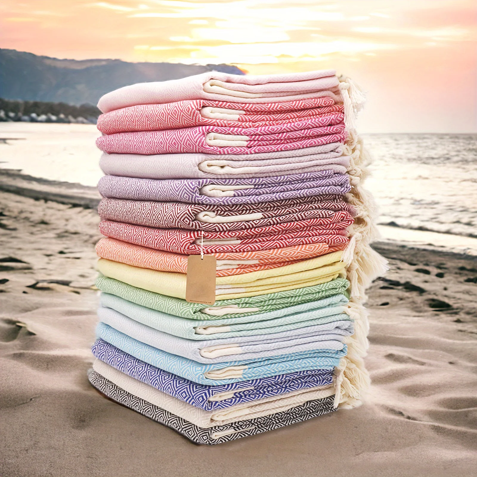 Turkish Towel 100% Cotton Diamond Pattern - Various Colors Diamond Stripe Beach Towel
Turkish Towel 100% Cotton Diamond Pattern - Various Colors Diamond Stripe Beach Towel