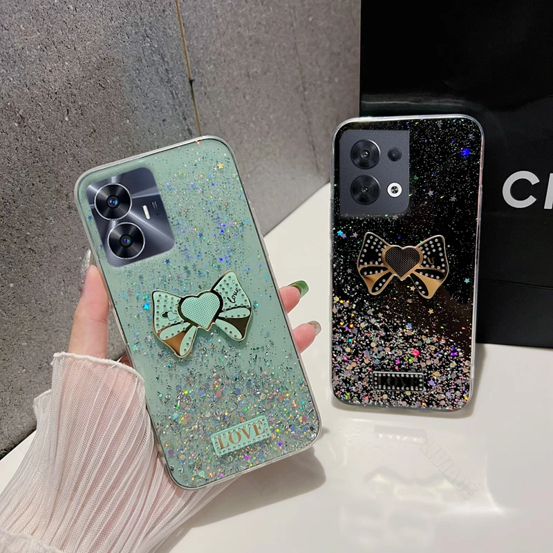 

Quicksand Bow Tie Bling Phone Case For Huawei Honor 50 30 20 Pro 50SE 30 20 9 8 30S 20i 10i 9i Lite 8X 8S 8A 7X 7A Cover