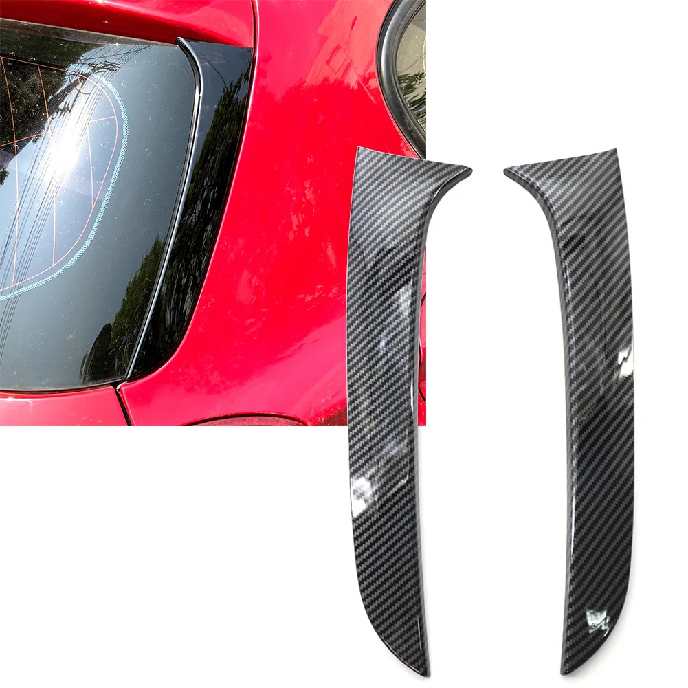 

2pcs Car Rear Window Side Spoiler Canard Splitter Trim For 2012-2019 BMW F20 F21 1 Series Carbon Fiber ABS Decoration Parts