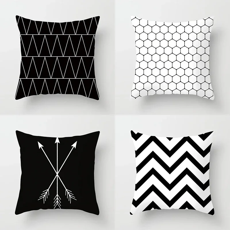 45x45cm simple fashion black and white geometric stripe printed pillowcase Polyester sofa seat cushion cover modern home decor
45x45cm simple fashion black and white geometric stripe printed pillowcase Polyester sofa seat cushion cover modern home decor