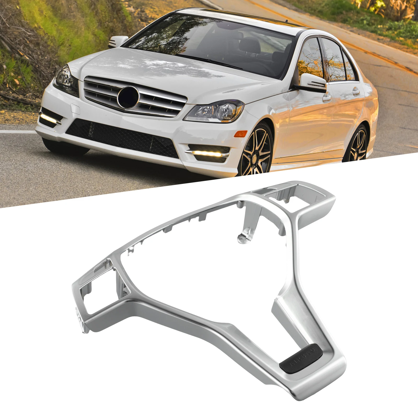 

1x Steering Wheel Direct Installation For Mercedes Trim Cover W204 W212 C E CLA 2012-14 Correct Connector Durable