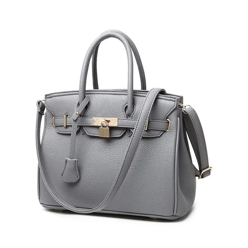 

2024 New Women's Bag Fashion Litchi Pattern Platinum Bag Diagonal Straddle Single Shoulder Women's PU Leather Handbag