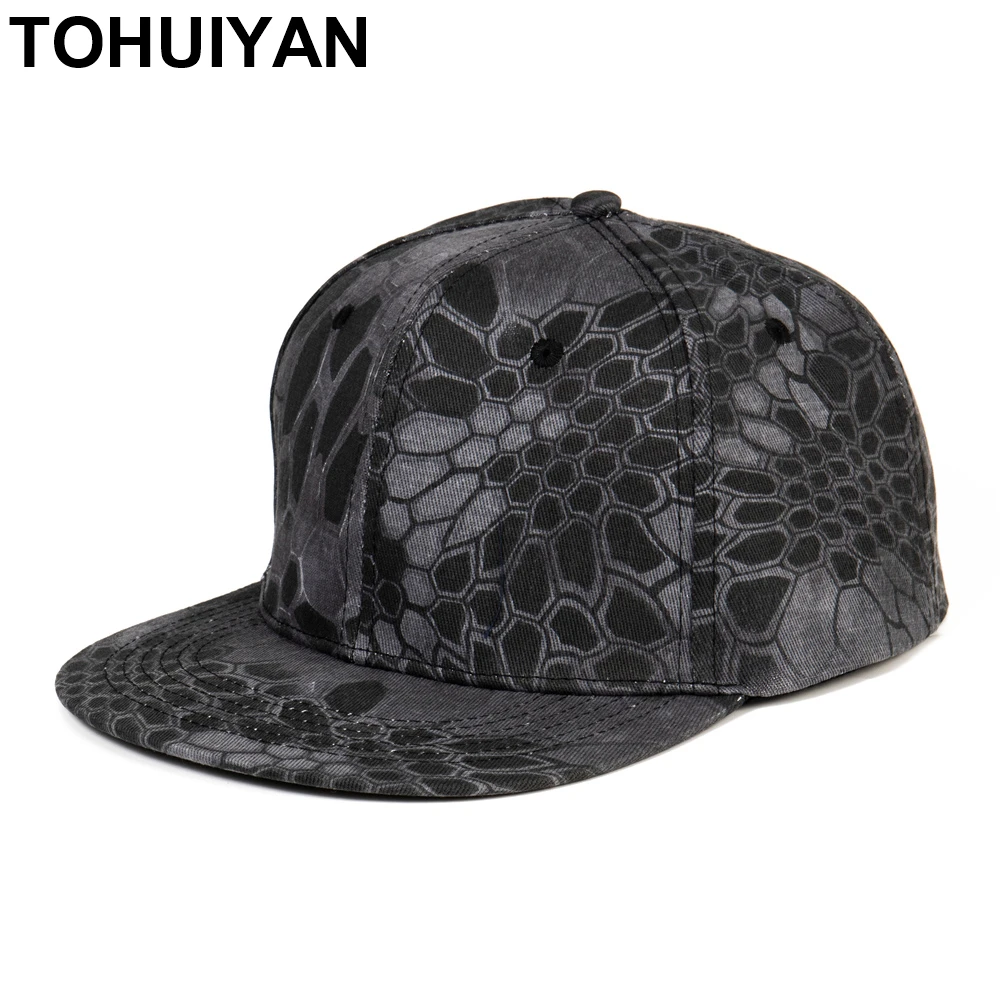 TOHUIYAN Python Pattern Snapback Hats for Men Tactical Camouflage Sports Caps Street Flat Bill Women Hat Strapback Sun Cap
TOHUIYAN Python Pattern Snapback Hats for Men Tactical Camouflage Sports Caps Street Flat Bill Women Hat Strapback Sun Cap