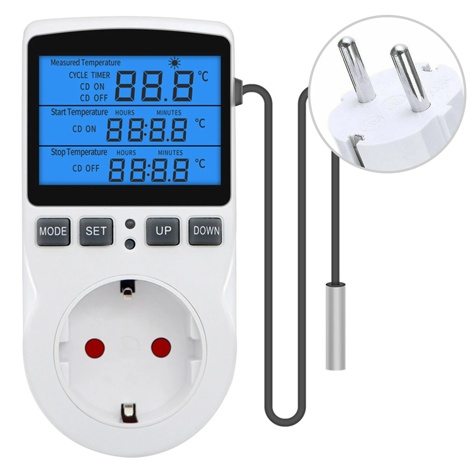 Digital Steckdosenthermostat Thermostat Steckdose Temperaturschalter EU Stecker Timing Temperature Controller Electrical Supply
Digital Steckdosenthermostat Thermostat Steckdose Temperaturschalter EU Stecker Timing Temperature Controller Electrical Supply