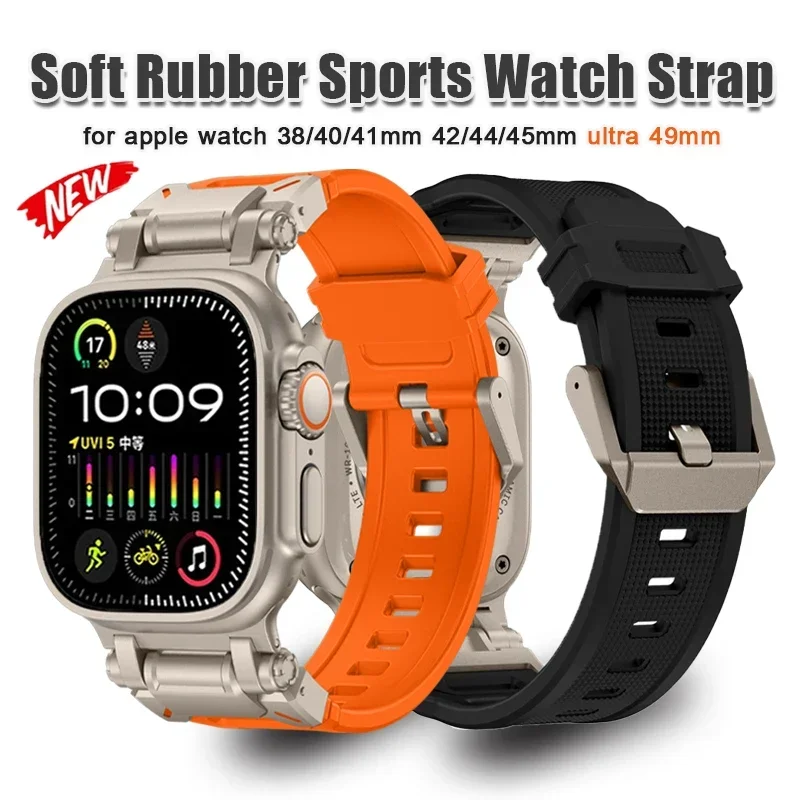 Soft Rubber Band For Apple Watch Ultra 2 1 49mm Series 9 8 7 45mm Sport Strap For iWatch 6 5 4 se 44mm 42mm Bracelet Accessories
Soft Rubber Band For Apple Watch Ultra 2 1 49mm Series 9 8 7 45mm Sport Strap For iWatch 6 5 4 se 44mm 42mm Bracelet Accessories
