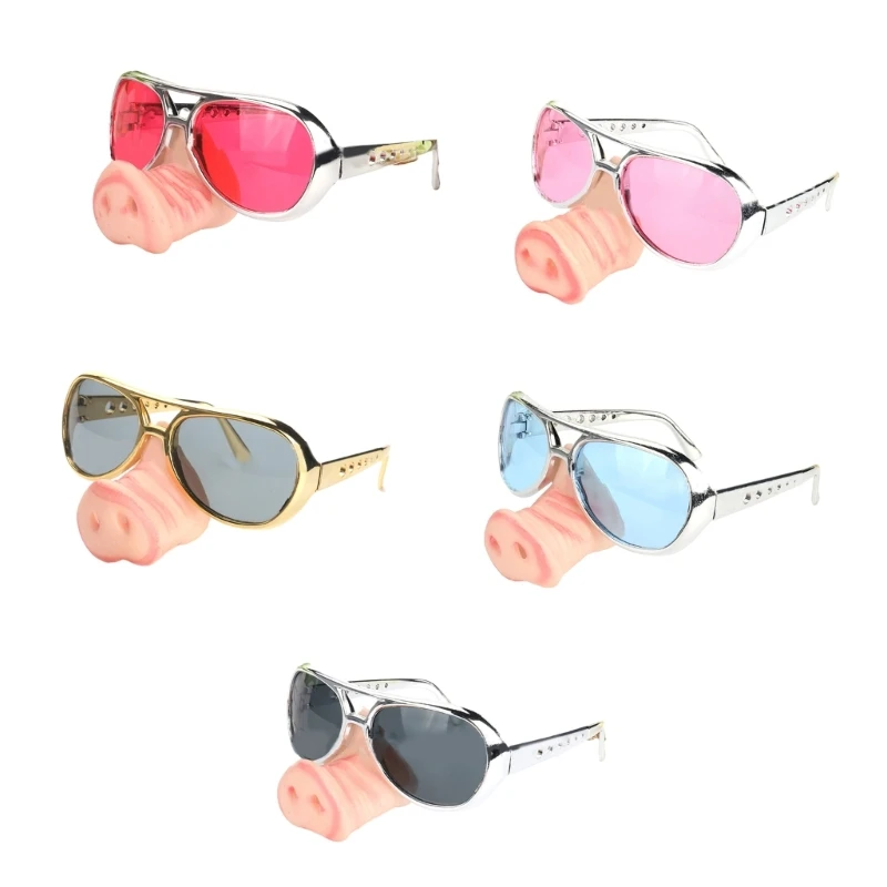 

5 Colors Halloween Funny Pig Big Nose Glasses Cosplay Costumes Accessories Festival Party Prank Props Eyewear for Adults Kids