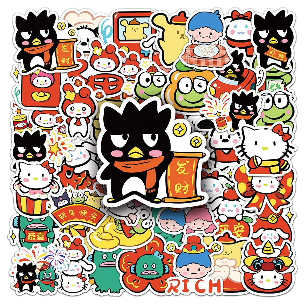 10/30/50pcs Sanrio New Year Cartoon Stickers Cute Anime Kids Decal Toys Gifts DIY Notebook Skateboard Phone Fun Graffiti Sticker
10/30/50pcs Sanrio New Year Cartoon Stickers Cute Anime Kids Decal Toys Gifts DIY Notebook Skateboard Phone Fun Graffiti Sticker