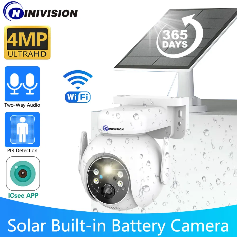 4MP WiFi Wireless PIR Detection Outdoor IP Camera Solar Panel CCTV Security Camera Battery Long Standby ICsee Video Surveillance
4MP WiFi Wireless PIR Detection Outdoor IP Camera Solar Panel CCTV Security Camera Battery Long Standby ICsee Video Surveillance