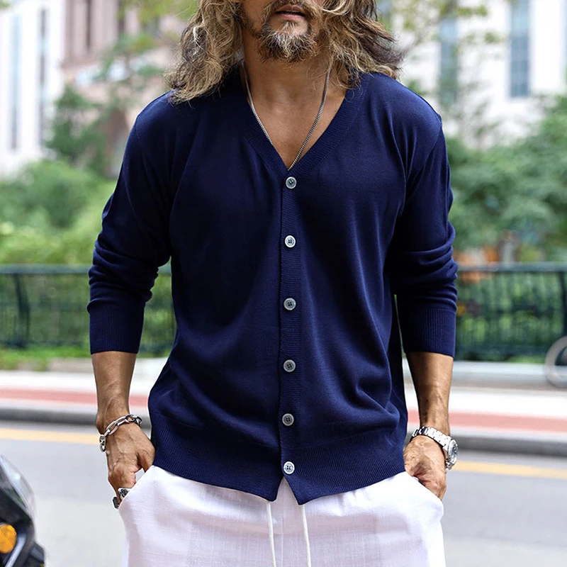 Men's Fashion Knitted Cardigan Street Casual Straight Elastic Jacket Autumn Solid Color Single-breasted Long Sleeve Jacket Tops
Men's Fashion Knitted Cardigan Street Casual Straight Elastic Jacket Autumn Solid Color Single-breasted Long Sleeve Jacket Tops