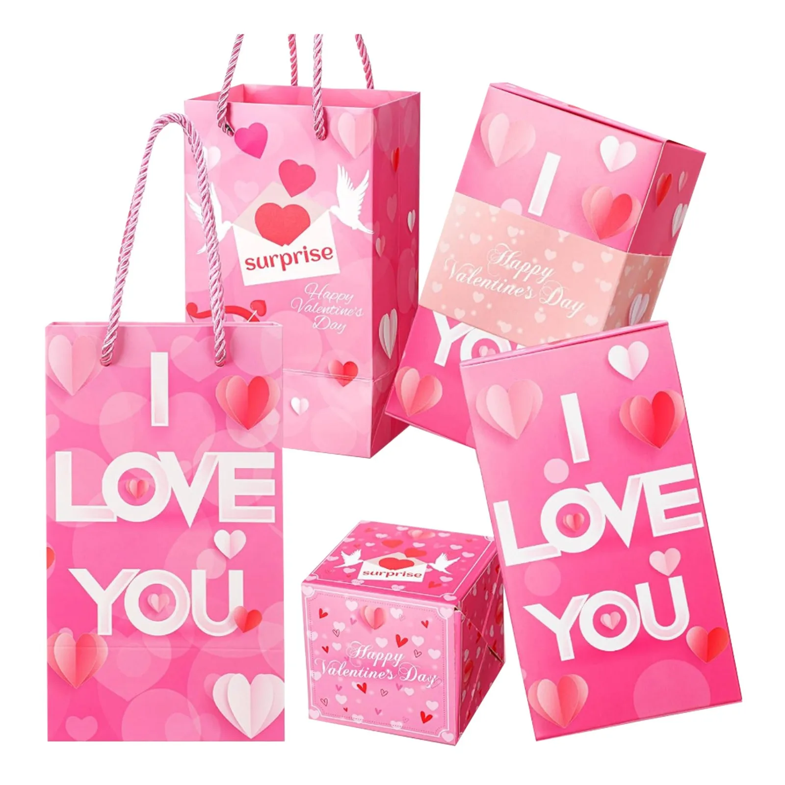 2024 коробка с сюрпризом на День святого Валентина, коробка с надписью «I Love You», памятный день, отправка креативных подарочных коробок с красным пакетом для девочек и пар
2024 коробка с сюрпризом на День святого Валентина, коробка с надписью «I Love You», памятный день, отправка креативных подарочных коробок с красным пакетом для девочек и пар