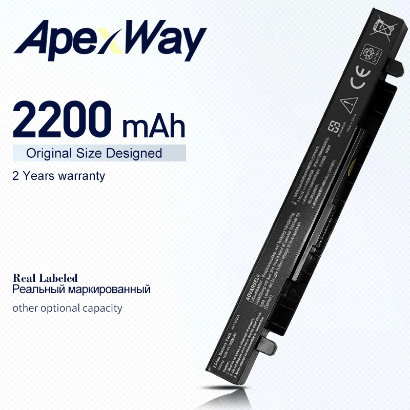ApexWay 14.8v 2200mAh Laptop Battery for Asus A41 X550A A41-X550A X450 X550A X550 X550C X550B X550V X450C X550CA A450 A550 X550L
ApexWay 14.8v 2200mAh Laptop Battery for Asus A41 X550A A41-X550A X450 X550A X550 X550C X550B X550V X450C X550CA A450 A550 X550L