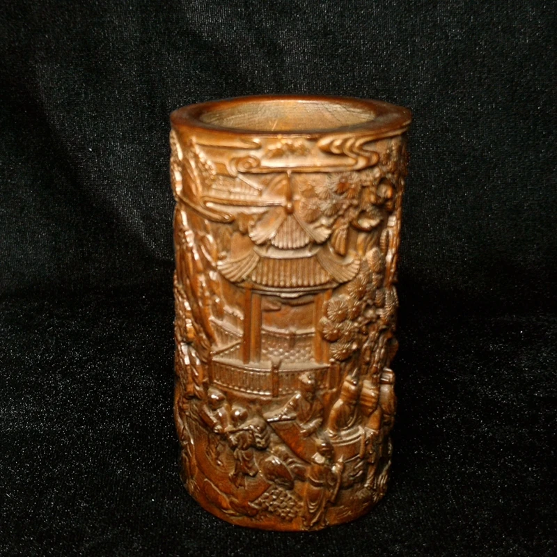 Height 10 CM Old Chinese boxwood hand carved landscape people figure Statue brush pot desk Decoration Gift Collection
Height 10 CM Old Chinese boxwood hand carved landscape people figure Statue brush pot desk Decoration Gift Collection