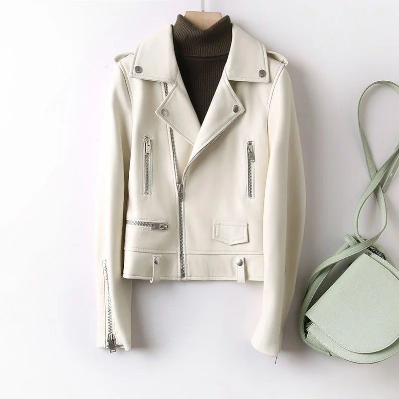 Short Genuine Leather Jacket Women Jacket Casual Motorcycle Leather Jacket Apring Autumn Real Sheepskin Coats and Jackets Zm1519
Short Genuine Leather Jacket Women Jacket Casual Motorcycle Leather Jacket Apring Autumn Real Sheepskin Coats and Jackets Zm1519