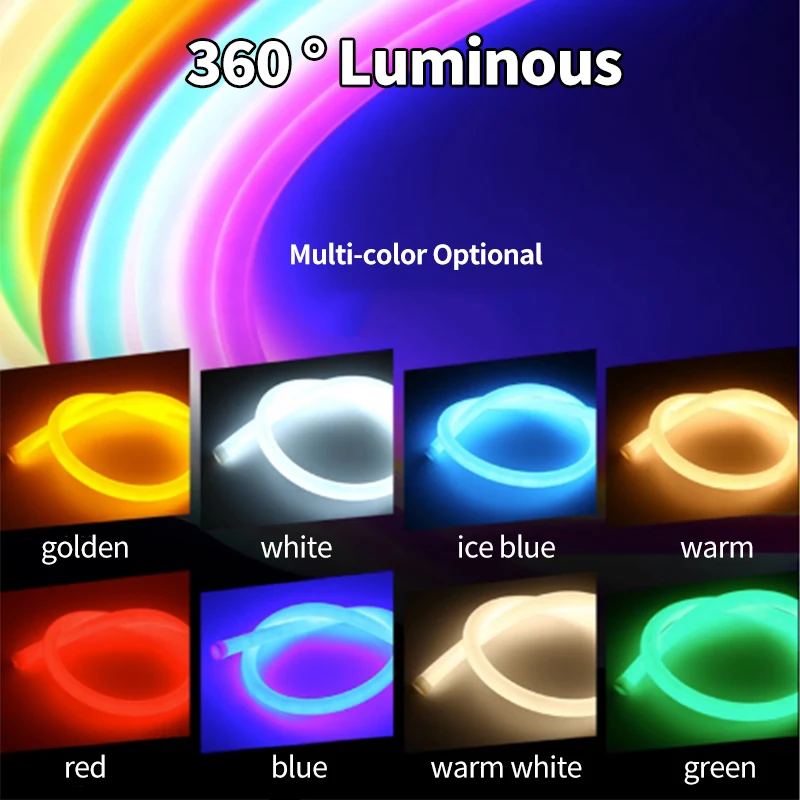 Round LED Neon Strip Lights Flexible Tape Tube Lamp Outdoor Waterproof Led Neon Ribbon For Garden Decoration Lighting
Round LED Neon Strip Lights Flexible Tape Tube Lamp Outdoor Waterproof Led Neon Ribbon For Garden Decoration Lighting