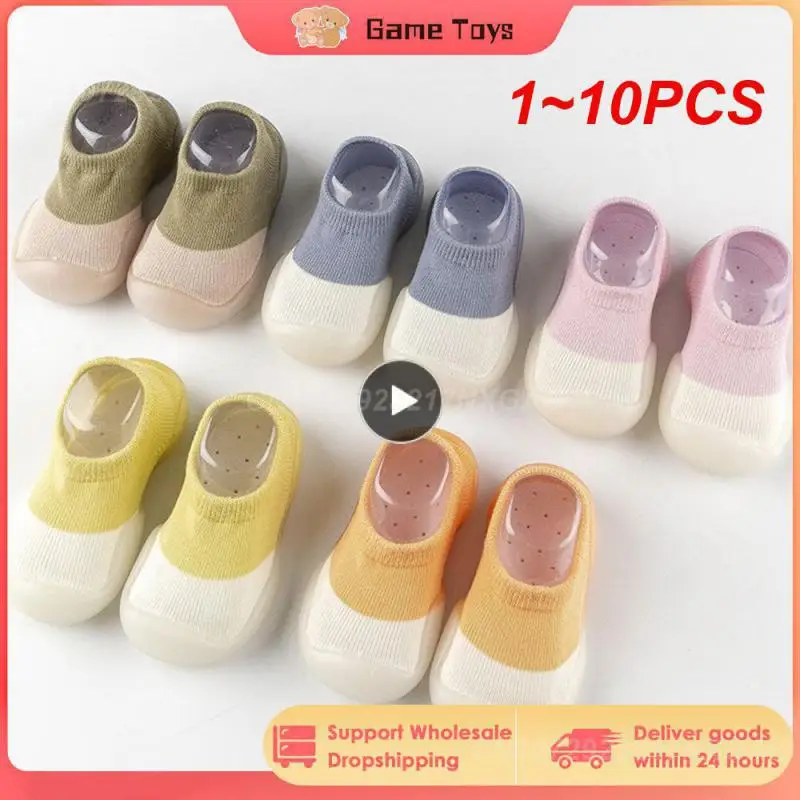 

1~10PCS Baby First Shoes Toddler Walker Infant Boys Kids Rubber Soft Sole Floor Barefoot Casual Shoes Knit Booties