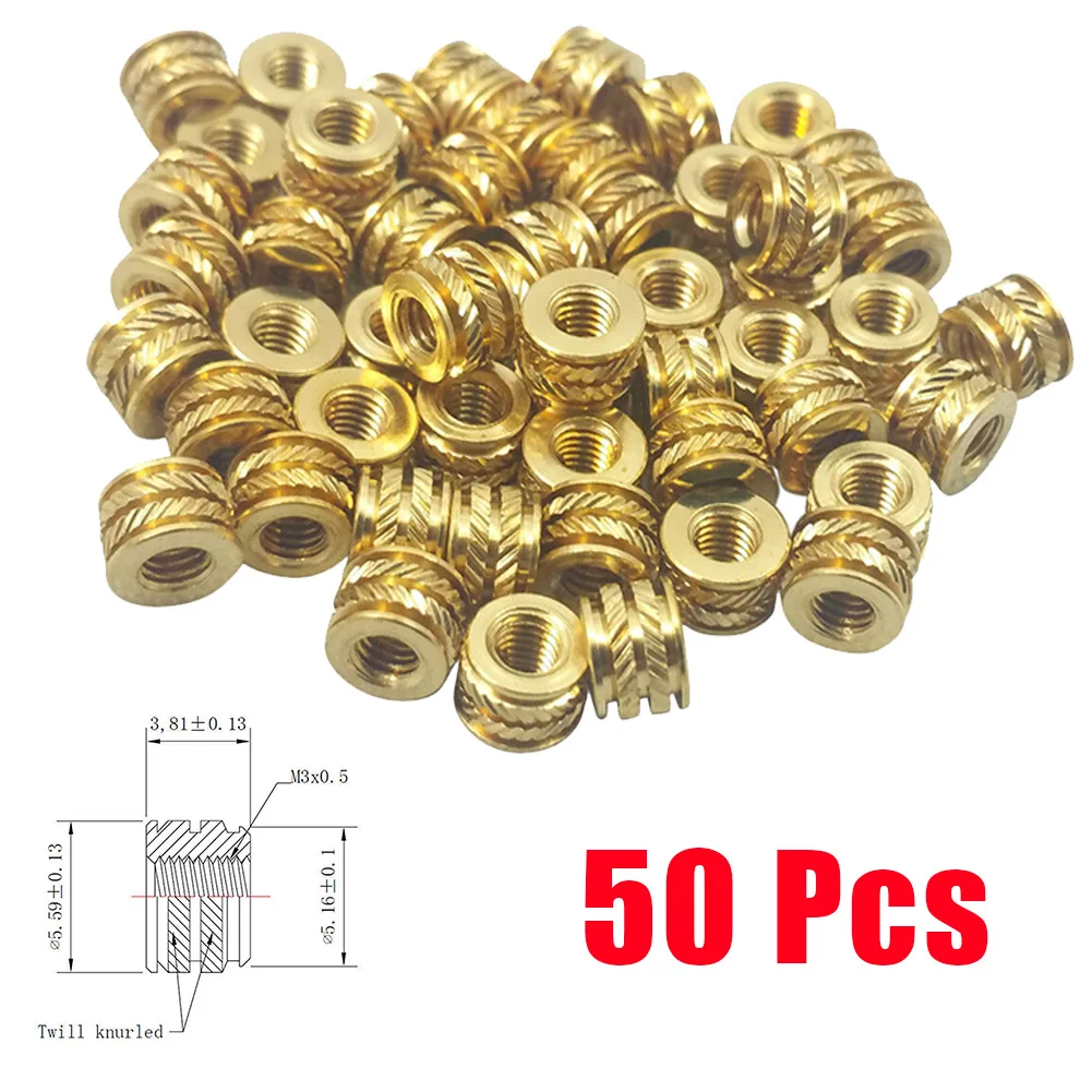 50 Pcs Screw Insert M3 3mm M3-0.5 Brass Threaded Metal Heat Set Screw Inserts For 3D Printing Soldering Iron Tool Accessories
50 Pcs Screw Insert M3 3mm M3-0.5 Brass Threaded Metal Heat Set Screw Inserts For 3D Printing Soldering Iron Tool Accessories