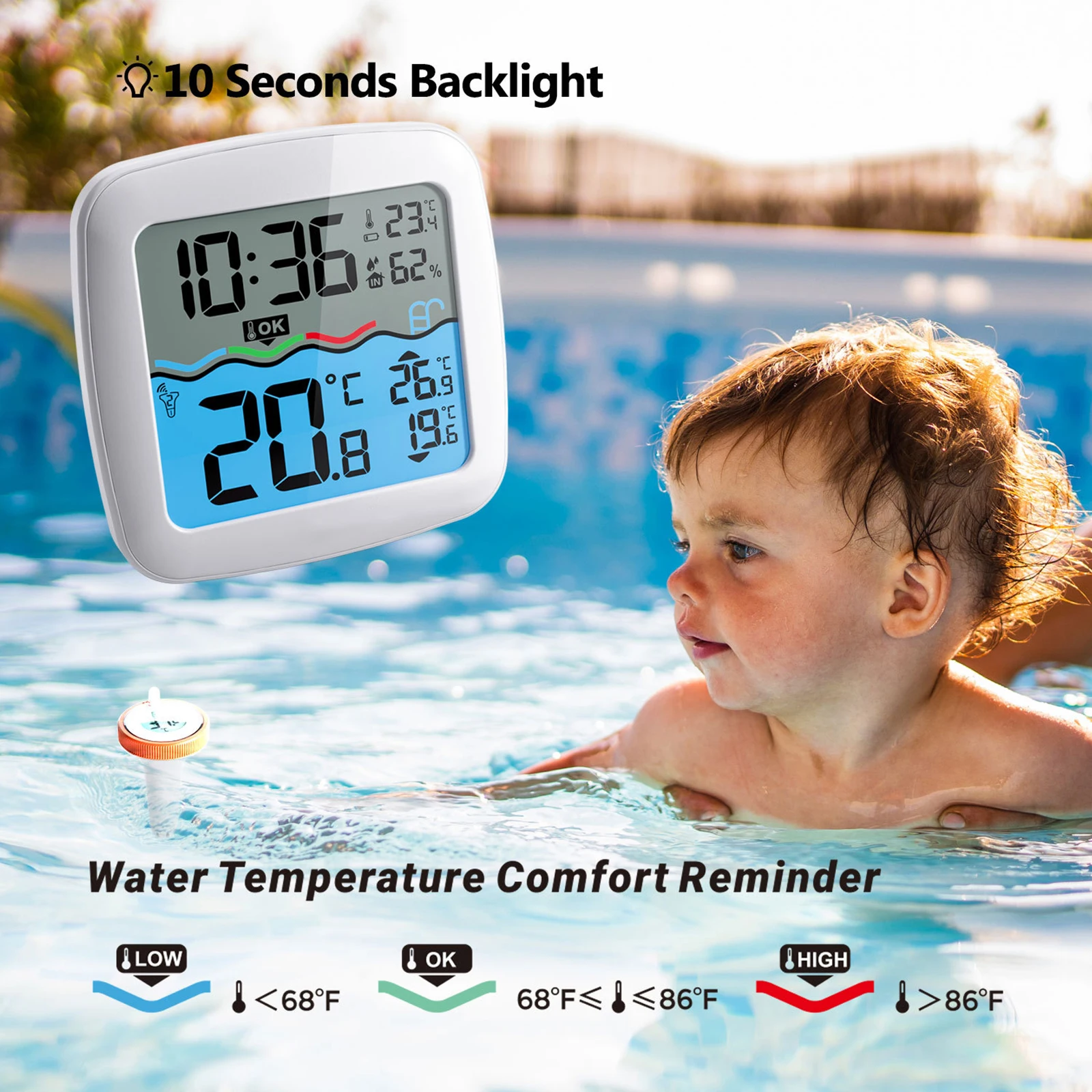 Floating Digital Pool Thermometer Solar Powered Outdoor Pool Thermometer Waterproof Lcd Display Spa Pool Accessories Hot Sale
Floating Digital Pool Thermometer Solar Powered Outdoor Pool Thermometer Waterproof Lcd Display Spa Pool Accessories Hot Sale