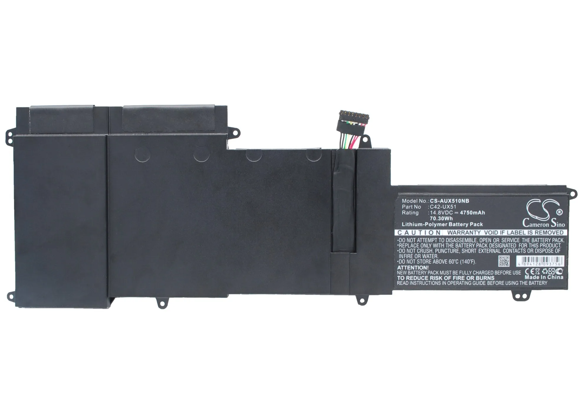 CS 4750 мАч/70.30Wh батарея для ноутбука Asus U500VZ,U500VZ-CN032H,UX51,UX51VZ,UX51VZA,UX51VZ-CM042P,UX51VZ-CN025H,C42-UX51
CS 4750 мАч/70.30Wh батарея для ноутбука Asus U500VZ,U500VZ-CN032H,UX51,UX51VZ,UX51VZA,UX51VZ-CM042P,UX51VZ-CN025H,C42-UX51