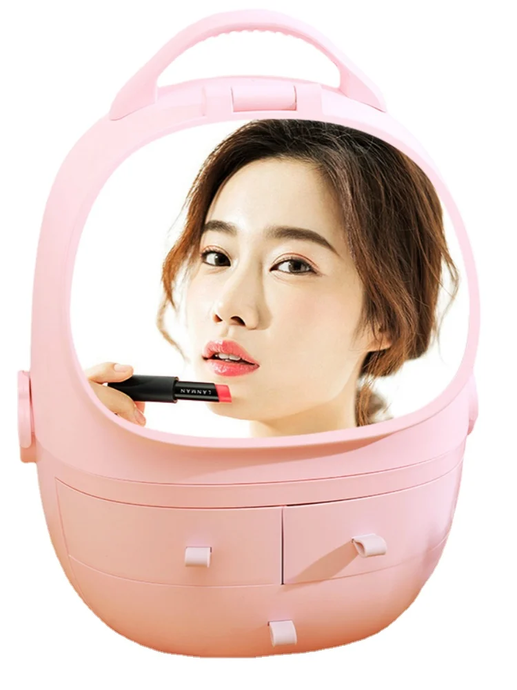 YY Led Household Skin Care Products Dustproof Storage Rack with Mirror Desktop Finishing 
YY Led Household Skin Care Products Dustproof Storage Rack with Mirror Desktop Finishing