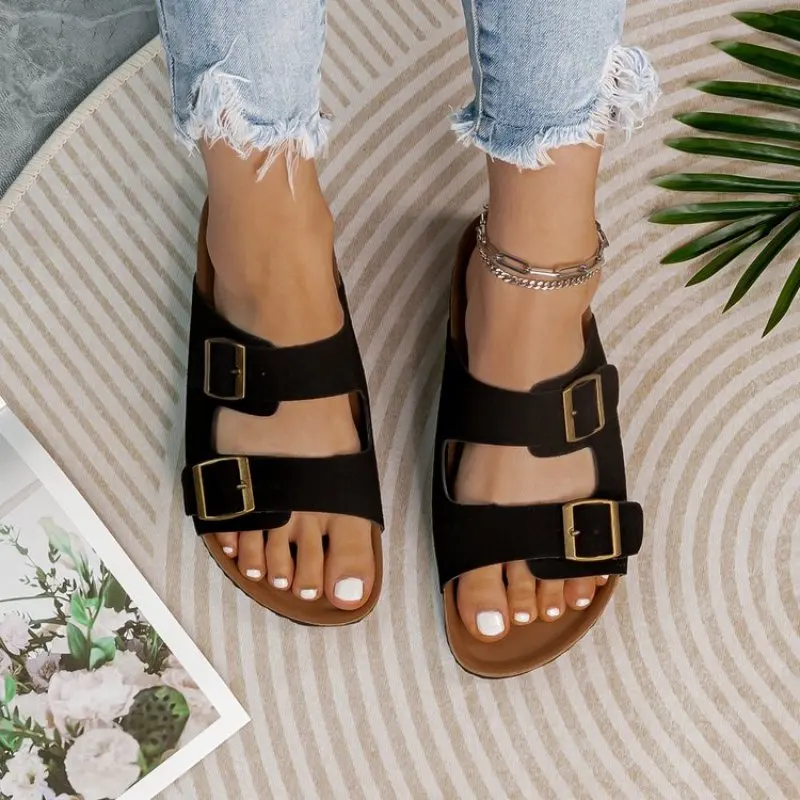 Spring And Summer Belt Buckle Slippers Leather Soft Bottom beach slipper Women Fashion comfort Casual simple sandals Big Siz 43
Spring And Summer Belt Buckle Slippers Leather Soft Bottom beach slipper Women Fashion comfort Casual simple sandals Big Siz 43