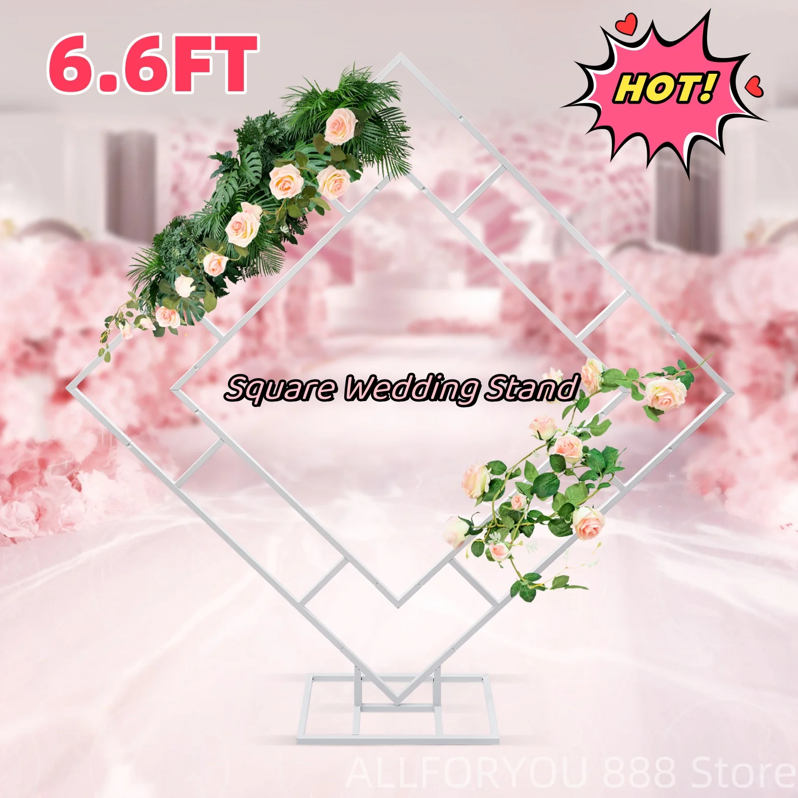 

6.6FT Frame Wedding Backdrop Stand Metal Wedding Balloon Arch Kit for Weddings, Birthday Parties, Engagements, Baby Showers