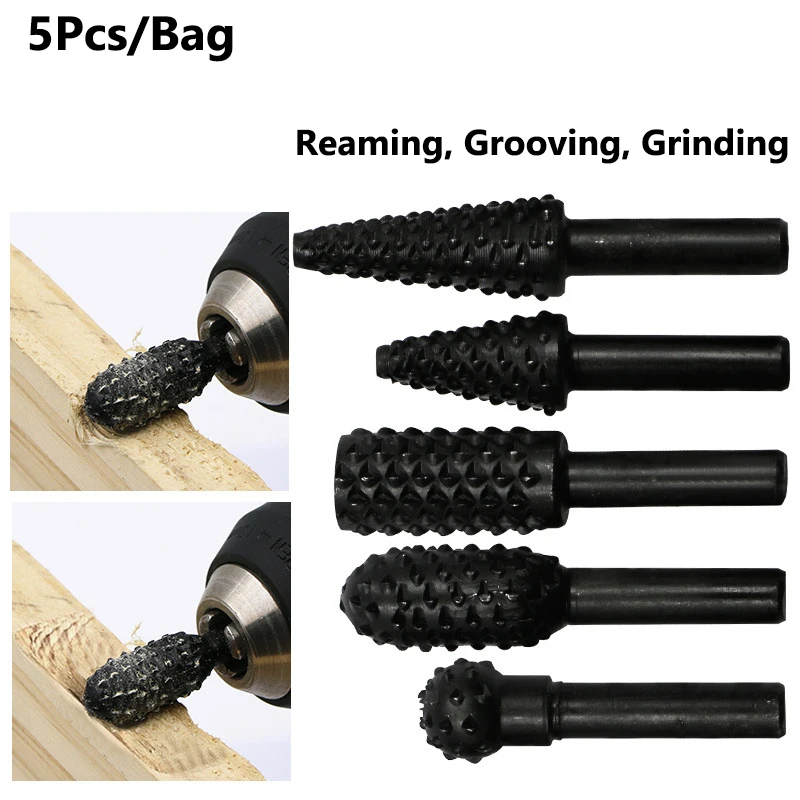5pcs Woodworking Steel Rotary Rasp File HSS 6mm Shank Rotor Craft Files Rasp Burrs Wood Bits Grinding Power Carving Hand Tool
5pcs Woodworking Steel Rotary Rasp File HSS 6mm Shank Rotor Craft Files Rasp Burrs Wood Bits Grinding Power Carving Hand Tool