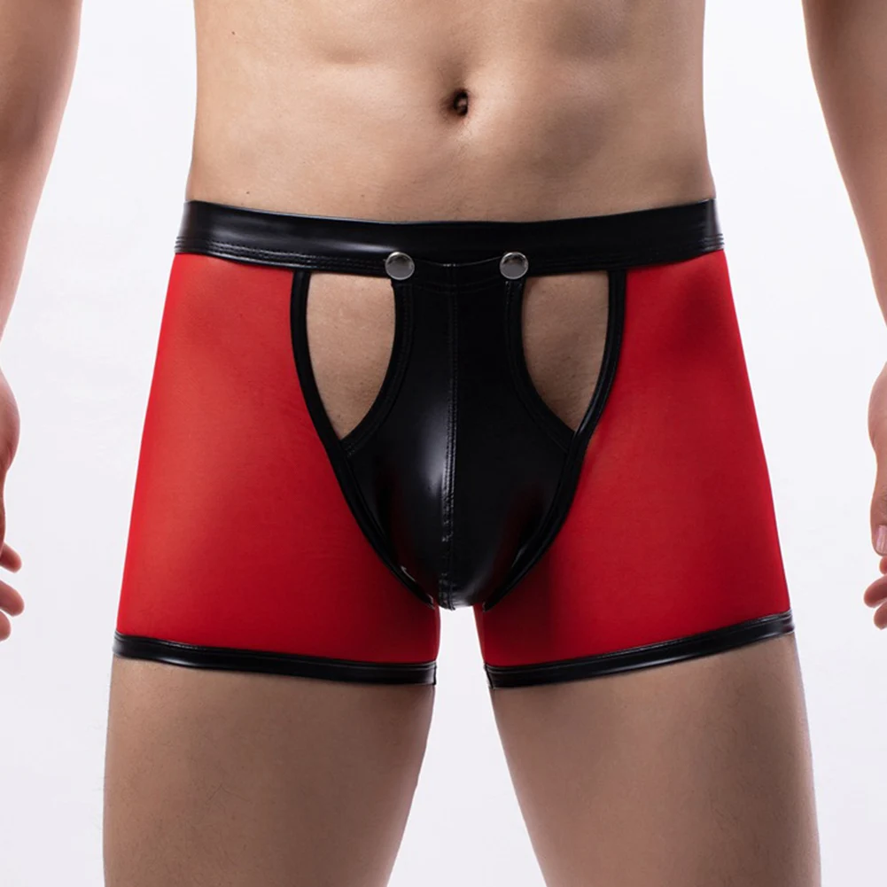 Sexy Mens Boxer Briefs Leather Button Removable U Convex Pouch Underwear Low Rise Hollow Out Panties Thong Erotic Lingerie
Sexy Mens Boxer Briefs Leather Button Removable U Convex Pouch Underwear Low Rise Hollow Out Panties Thong Erotic Lingerie