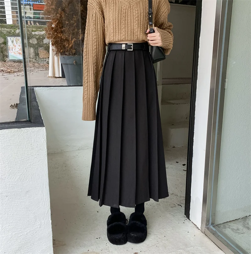 Korean Fashion Pleated Skirts Women A-line High Waist Belted Female Long Skirts Ladies Preppy Style Almighty Skirt Dropshipping
Korean Fashion Pleated Skirts Women A-line High Waist Belted Female Long Skirts Ladies Preppy Style Almighty Skirt Dropshipping