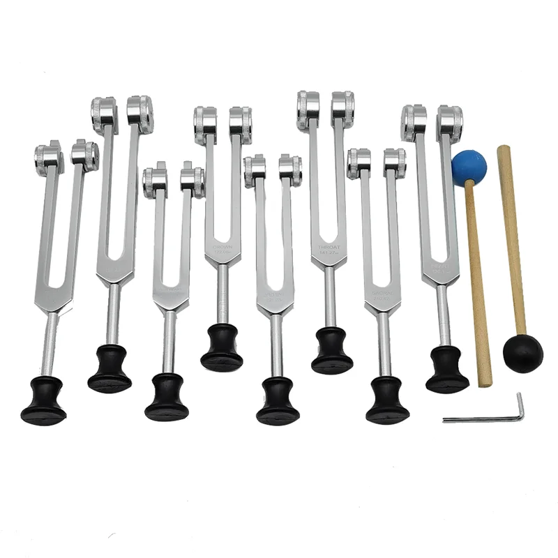 

Tuning Forks Set for Healing,Sound Therapy(126.22 Hz,136.1 Hz,141.27 Hz,172.06 Hz,194.18 Hz,210.42 Hz,221.23Hz) Silver