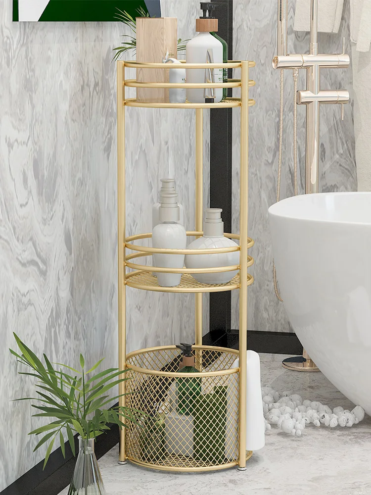 Nordic 3 Layer Golden Metal Bathroom Storage Basket Floor Multi-layer Multi-function Basket Shelf полка напольная в ванну 
Nordic 3 Layer Golden Metal Bathroom Storage Basket Floor Multi-layer Multi-function Basket Shelf полка напольная в ванну