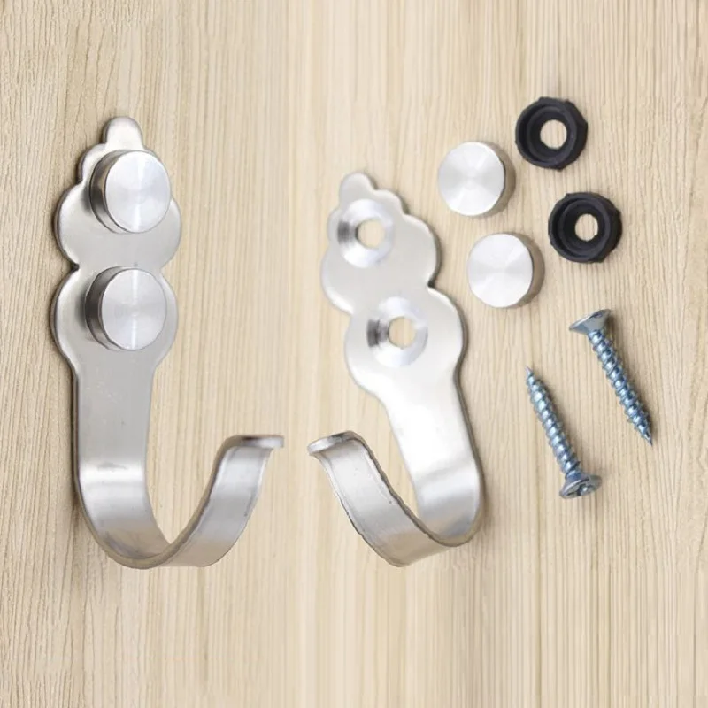 2Pcs Stainless Steel Heavy Duty Wall Mounted Hooks Screws on For Hanging Coats Towel Handbag Bathroom Single Shower Hanger Hook
2Pcs Stainless Steel Heavy Duty Wall Mounted Hooks Screws on For Hanging Coats Towel Handbag Bathroom Single Shower Hanger Hook