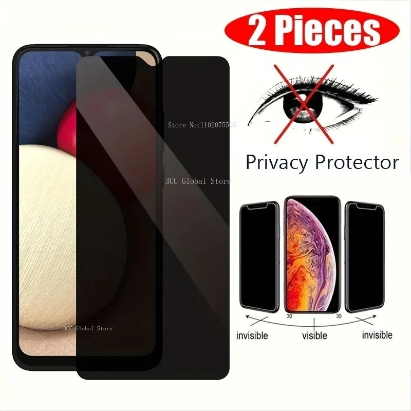 

2Pcs Privacy Tempered Glass For Samsung Galaxy A02s M02s F02s A03s A12 F12 A13 A14 A20s A23 A32 A42 A52 A53 A54 Screen Protector