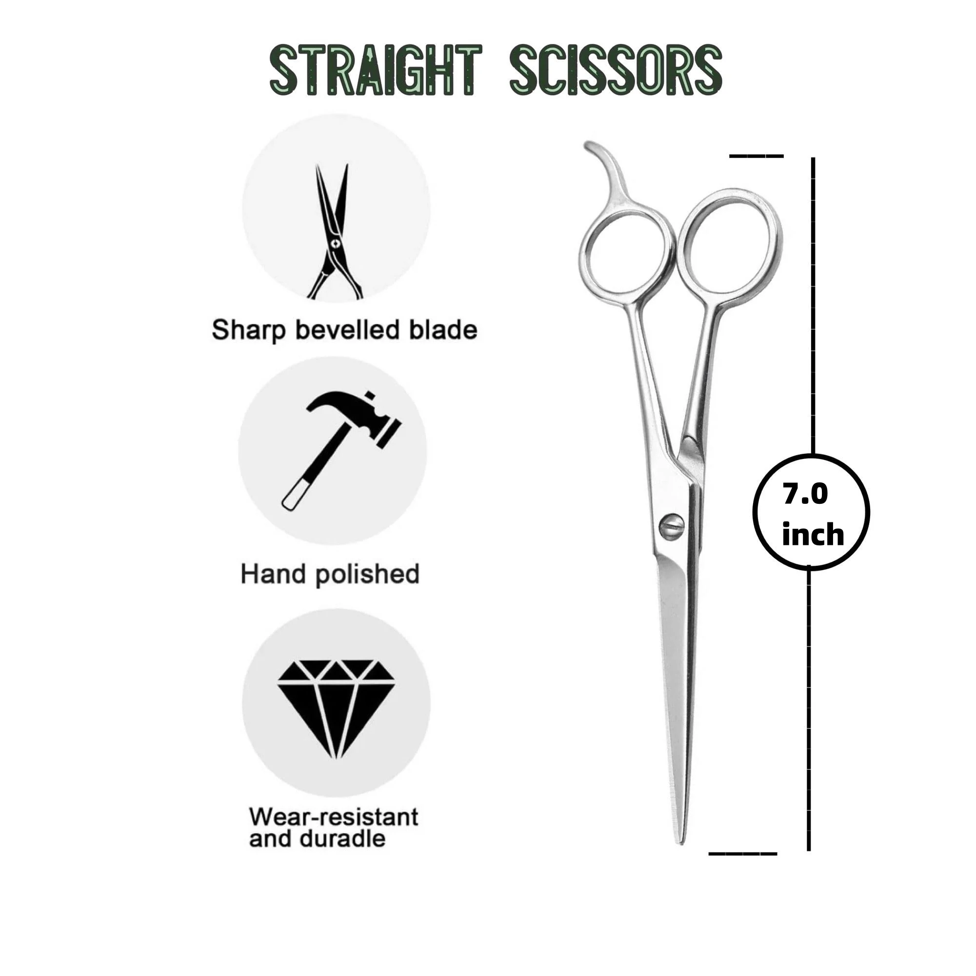 Hair Scissors 7.0 inches Premium Shears For Hair Cutting Professional Barber Scissors Haircut Scissors For Salon Silver
Hair Scissors 7.0 inches Premium Shears For Hair Cutting Professional Barber Scissors Haircut Scissors For Salon Silver