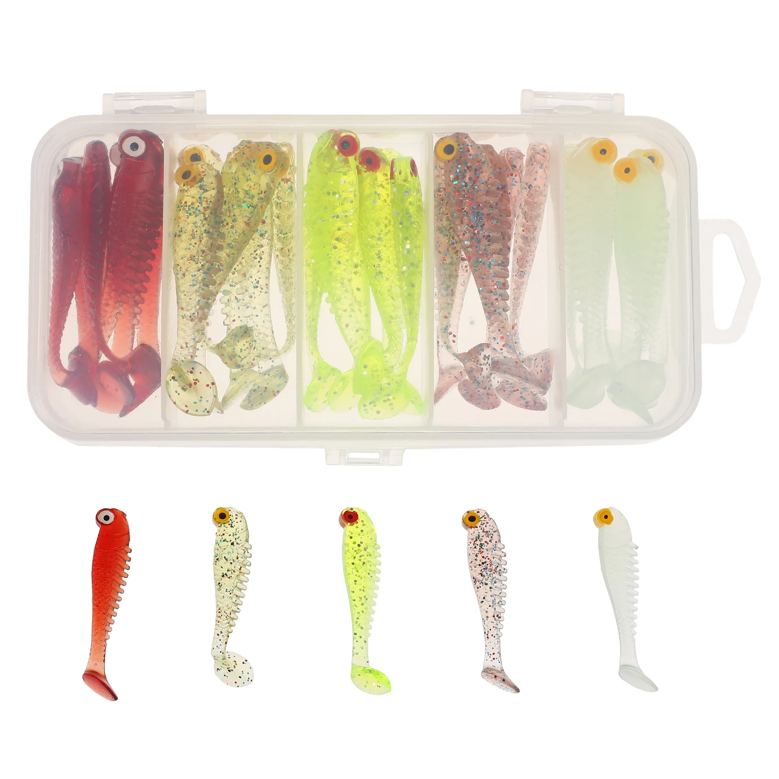 30Pcs Outdoor Worms Bait Wacky Worms Fishing Worms Bionic Swimming Fishing with Box ( Assorted Color )
30Pcs Outdoor Worms Bait Wacky Worms Fishing Worms Bionic Swimming Fishing with Box ( Assorted Color )
