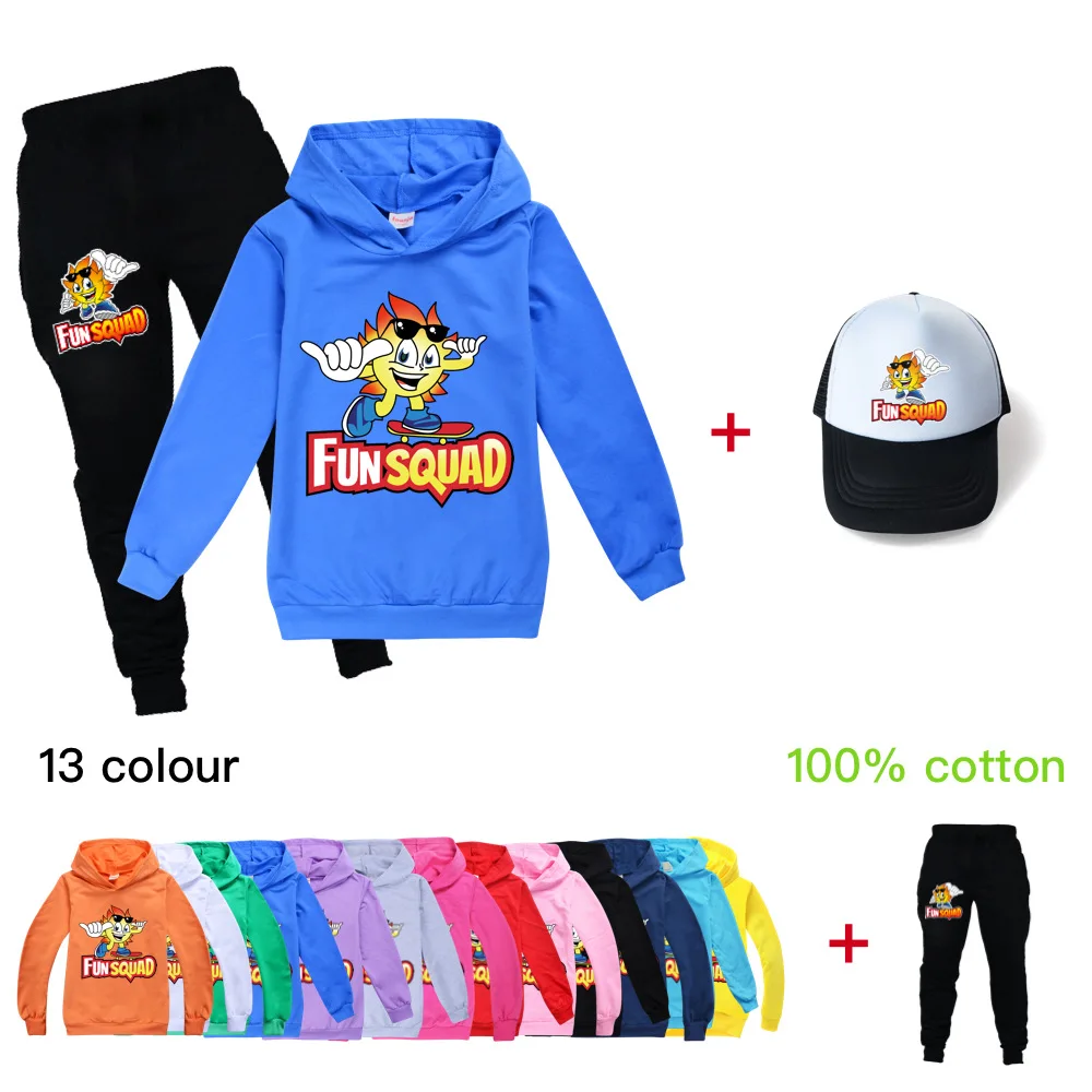 New Game Fashion Fun squad Children Sweatshirts Pants 3pcs Sets Boys Hoodies Boys Girls Clothes Kids Clothing Streetwear+cap
New Game Fashion Fun squad Children Sweatshirts Pants 3pcs Sets Boys Hoodies Boys Girls Clothes Kids Clothing Streetwear+cap