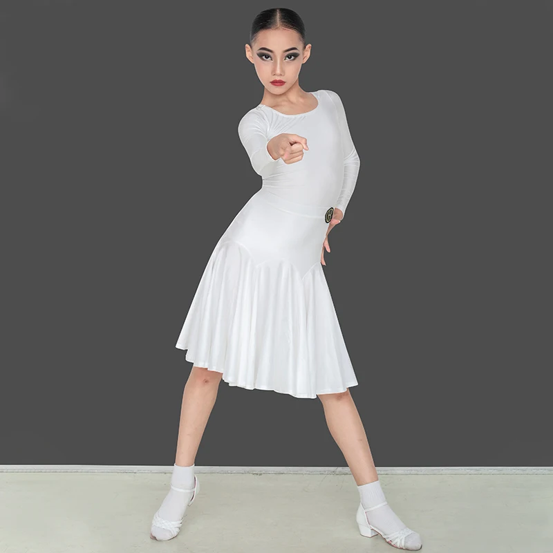 Children Latin Dance Performance Costumes For Girls White Long Sleeved Latin Skirts Suit Rumba Tango Dress Latin Wear DN13116
Children Latin Dance Performance Costumes For Girls White Long Sleeved Latin Skirts Suit Rumba Tango Dress Latin Wear DN13116