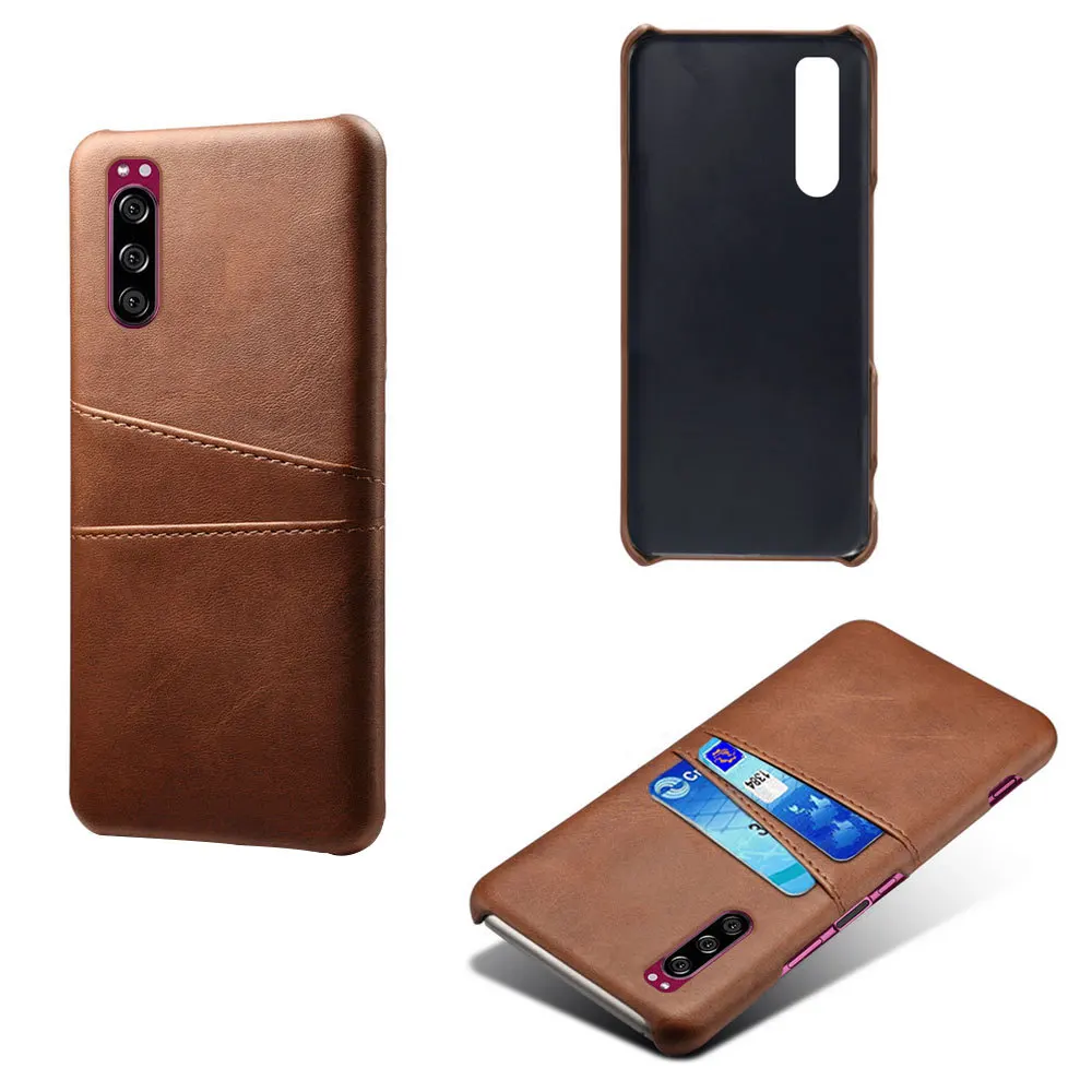 

Luxury Matte Leather Phone Case for Sony Xperia 10 II III 1 IV 5 II Cover Slim Wallet Card Holder Protect Shell Anti-drop Bumper