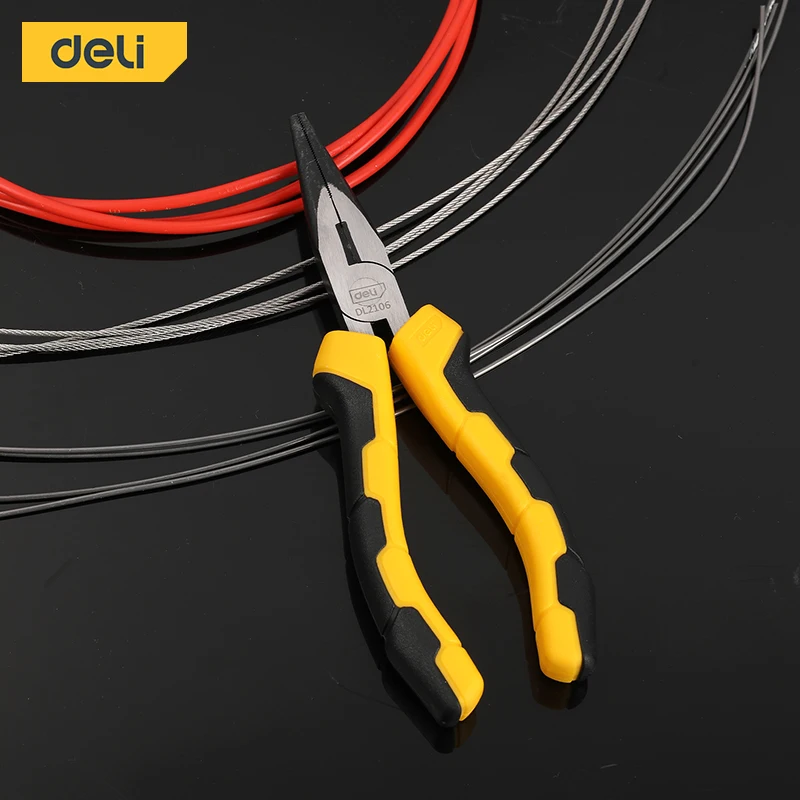 

Deli Multifunctional Electrician Pliers Long Nose Pliers Professional Wire Stripper Cable Cutter Terminal Crimping Hand Tools