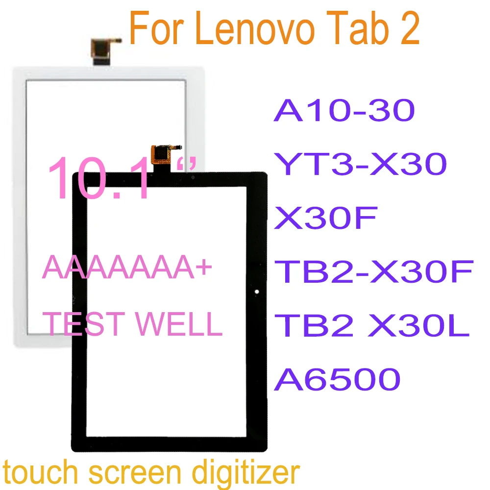 

Сенсорный экран AAAA + 10,1 дюйма для Lenovo Tab 2 A10-30 X30F YT3-X30 TB2 X30L A6500, дигитайзер, стеклянная панель, запасные части