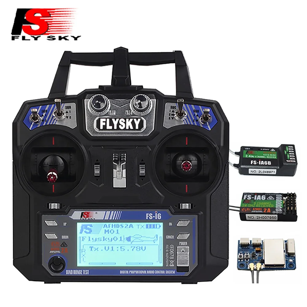 

FLYSKY FS-i6 I6 2.4G 6CH AFHDS 2A Rdio Transmitter IA6 IA6B X6B Receiver for RC Airplane Helicopter FPV Racing Drone