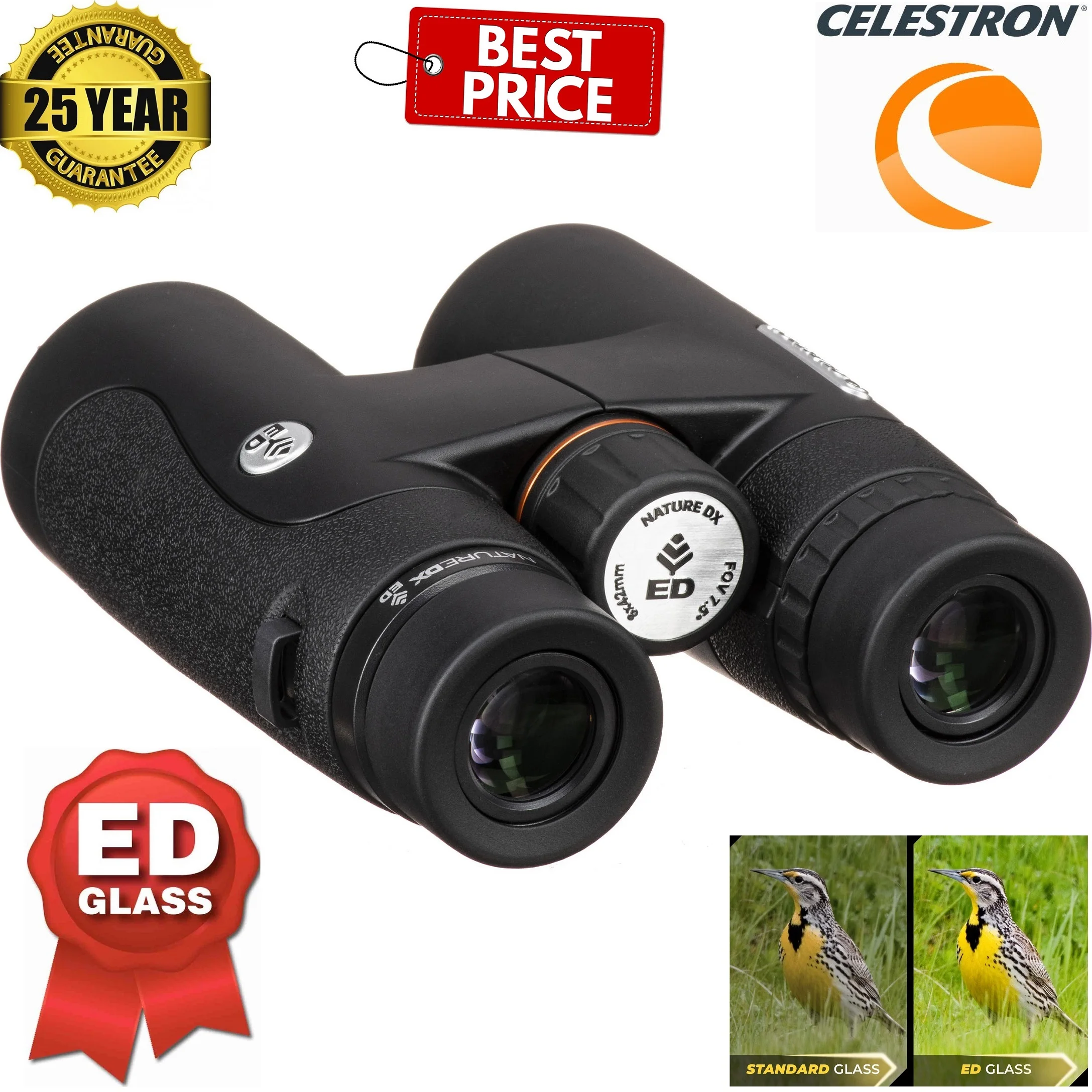 

Celestron Nature 8X42/10x42 DX ED Astronomy Binoculars Phase-Corrected BAK4 Fully Multi-Coated IP7 Waterproof For Camping