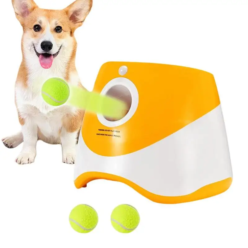 

Dog Pet Toys Tennis Launcher Automatic Throwing Machine Pet Ball Throw Device 3/6/9m Section Emission With 3 Balls Dog Training