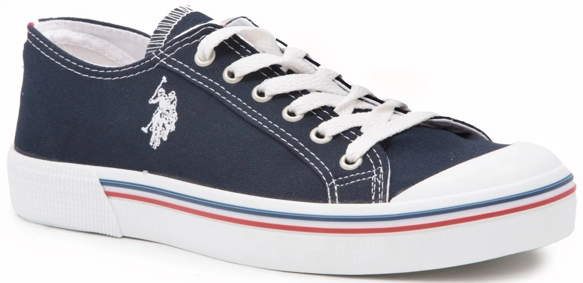 

U.S. Polo Assn. 21Y Penelope Navy Blue Linen Men 'S Sports Shoes Lightweight Transparent Outsole Casual Connected To the Original Sneakers Street Style