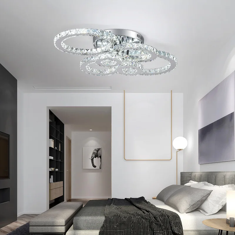 Stainless Steel LED Crystal Ceiling Lamp, Bright Round Hall Lamp Led Lights for Room Ceiling Light 
Stainless Steel LED Crystal Ceiling Lamp, Bright Round Hall Lamp Led Lights for Room Ceiling Light