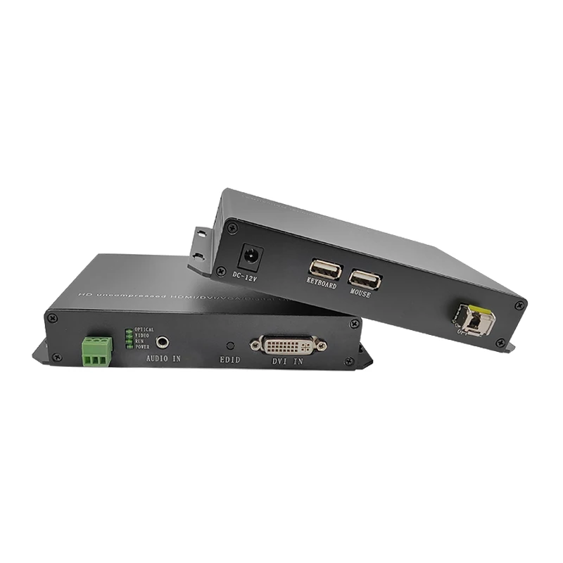

Fiber Optical Converter 1Ch DVI + KVM RS232 Audio DVIKVM Transceiver Extender