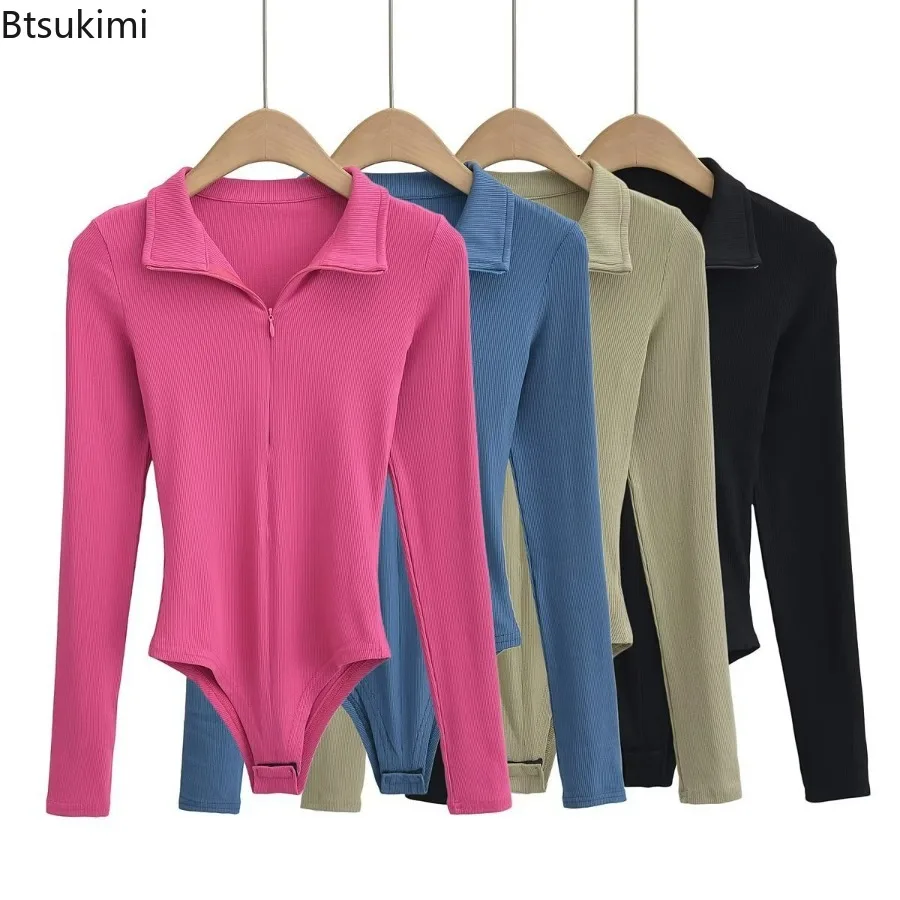2024 Women's Sexy Zipper Polo Neck Tight Slim Long Sleeve Bottom Bodysuits Top Female Hot Sexy Korean Tops Short Sports Jumpsuit
2024 Women's Sexy Zipper Polo Neck Tight Slim Long Sleeve Bottom Bodysuits Top Female Hot Sexy Korean Tops Short Sports Jumpsuit