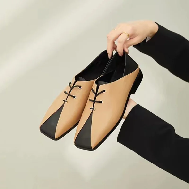 Vintage 2024 Sqaure Toe Women's Causal Shoes Lace Up British Leather Shoes Fashion Square Toe Women Spring Flat Shoes
Vintage 2024 Sqaure Toe Women's Causal Shoes Lace Up British Leather Shoes Fashion Square Toe Women Spring Flat Shoes